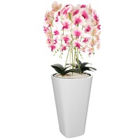 Blumentopf BlumenüBertopf BlumenküBel Mit Einsatz Farbe Weiß Runde Ø39 Cm H 61Cm