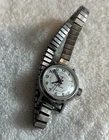 Vintage Timex Silver Tone Wind-up Analog Women's Watch Stretch Band 1980’s