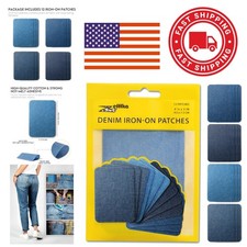 Iron On Cotton Patches for Denim 12 Count 3 Inch by 4.25 Inch Multiple Shades