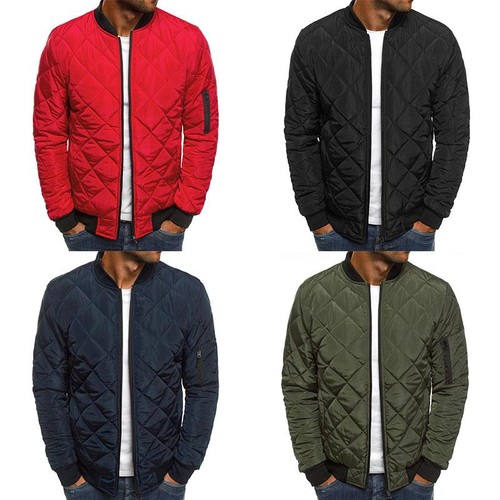 Tops Bomber Coat Outwear Padded Jacketwinter Casual Zip Up Men Puffer ~ - Picture 6 of 14