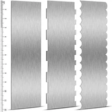 3 pcs 12 inch cake scraper smoother stainless steel cake scraper metal