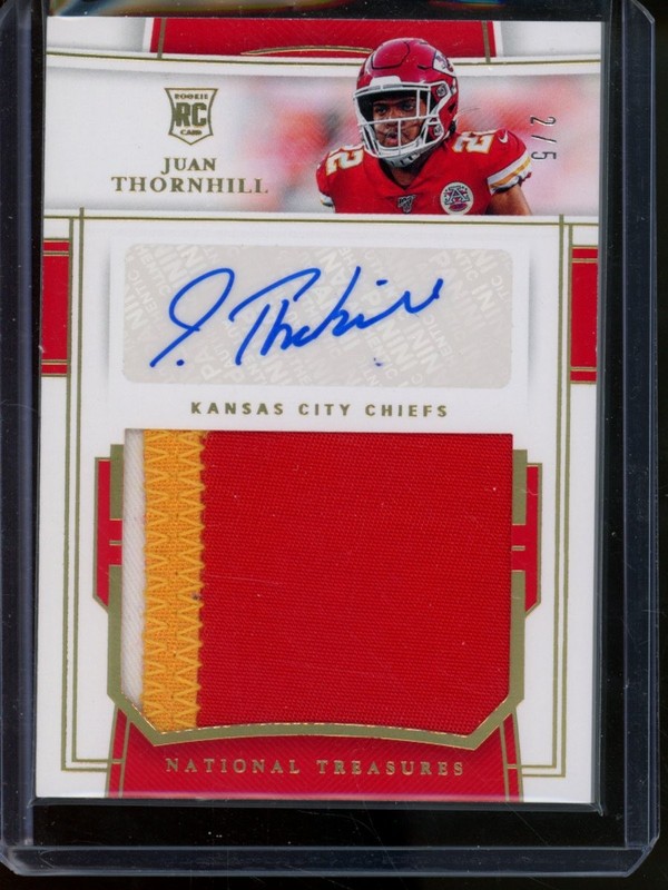2019 Panini National Treasures Juan Thornhill Patch Auto /5 RPA #211 Rookie