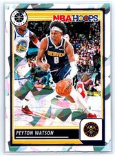 2023-24 Hoops Premium Stock #266 Peyton Watson White Ice Prizm #/25