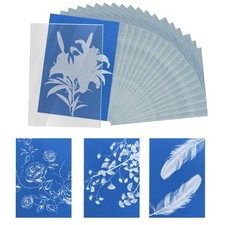32 Sheets A6 Sun Print Paper Kit, 5.83x4.13in Cyanotype Paper with Acrylic Pa...