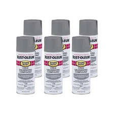 Rust-Oleum 6-Pack of 16 oz Brands 7785830 Gray Stops Rust Cold Galvanizing Co...