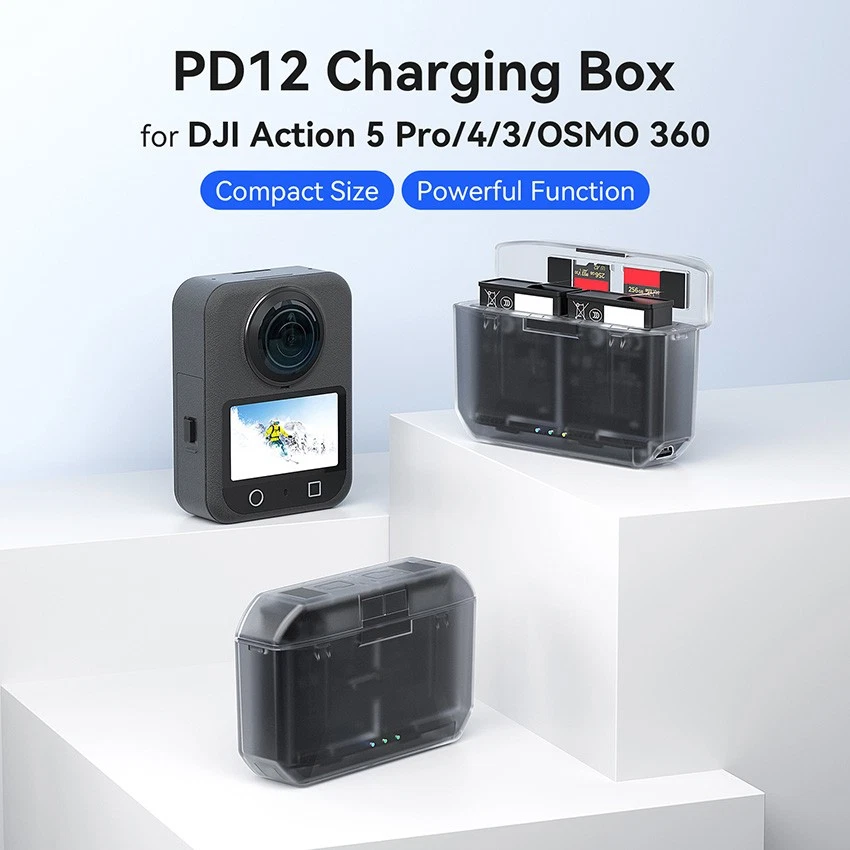 Portable PD12 Charging Case Box Fast Charger For DJI Action 5 Pro/4/3/OSMO 360 - Image 2 of 4