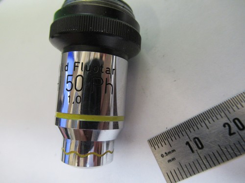 WILD Heerbrugg Suisse Fluotar Objectif 50X Microscope Pièce Phase Comme Pic - Photo 5 sur 8