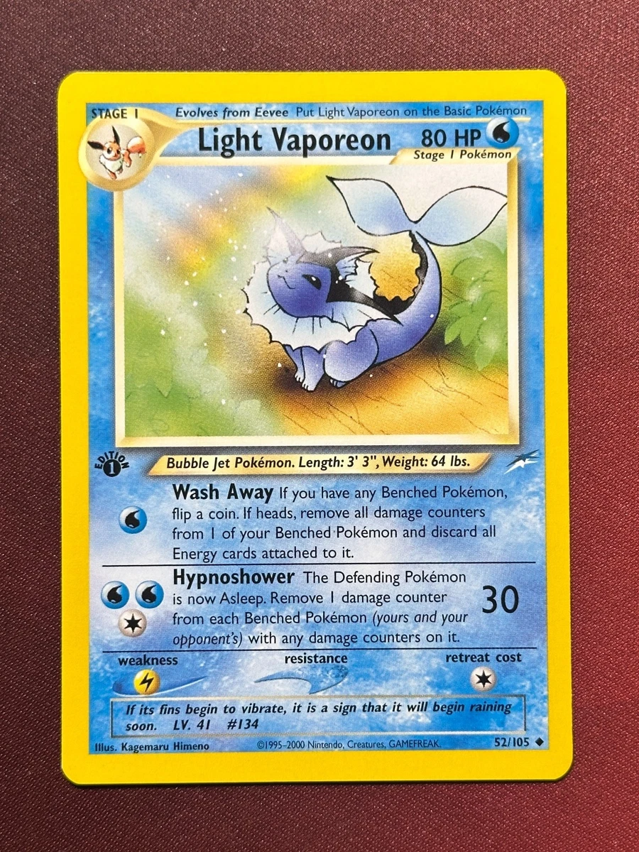 LIGHT VAPOREON 52/105 やさしいシャワーズ 英語版ポケモン LIGHT VAPOREON 52/105 Neo Destiny 1st EDITION Pokemon TCG card NM+