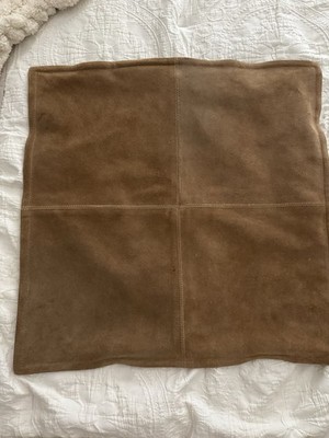 Pottery Barn  Suede Leather Pillow Cover Camel 20 x 20