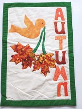 Charming Homemade Small Autumn Patchwork Quilt Wall Hanging