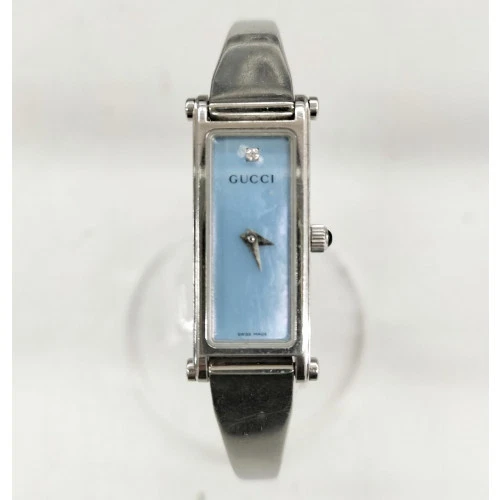 GUCCI Quarzo Quadrante Blu Chiaro Crepato 1500L