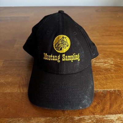 Mustang Sampling Embroidered Black Hat Adjustable Hook And Loop Strapback