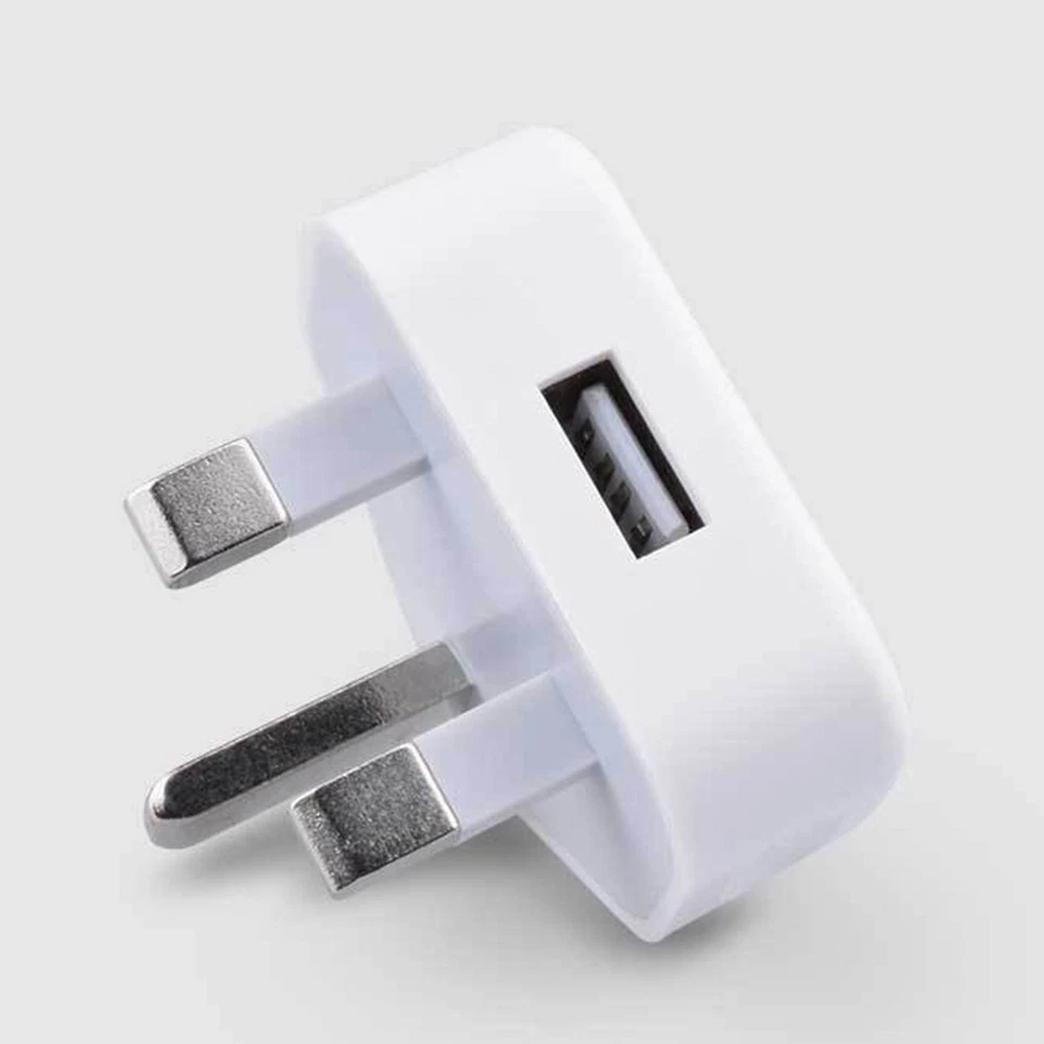 2pc 3Pin 5V1A USB Plug Charger Wall Chargers UK Power Adapter For iPhone Camera - Image 2 of 4