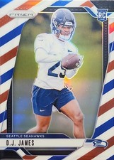 2024 Panini Prizm #322 D.J. James Red White and Blue