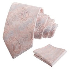 Paisley Mens 3.15'' Gradient Tie and Pocket Square Set 999-light Pink