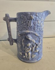 1988 KY Mold Nativity Pitcher Country Blue White. Made In USA Christmas Decor