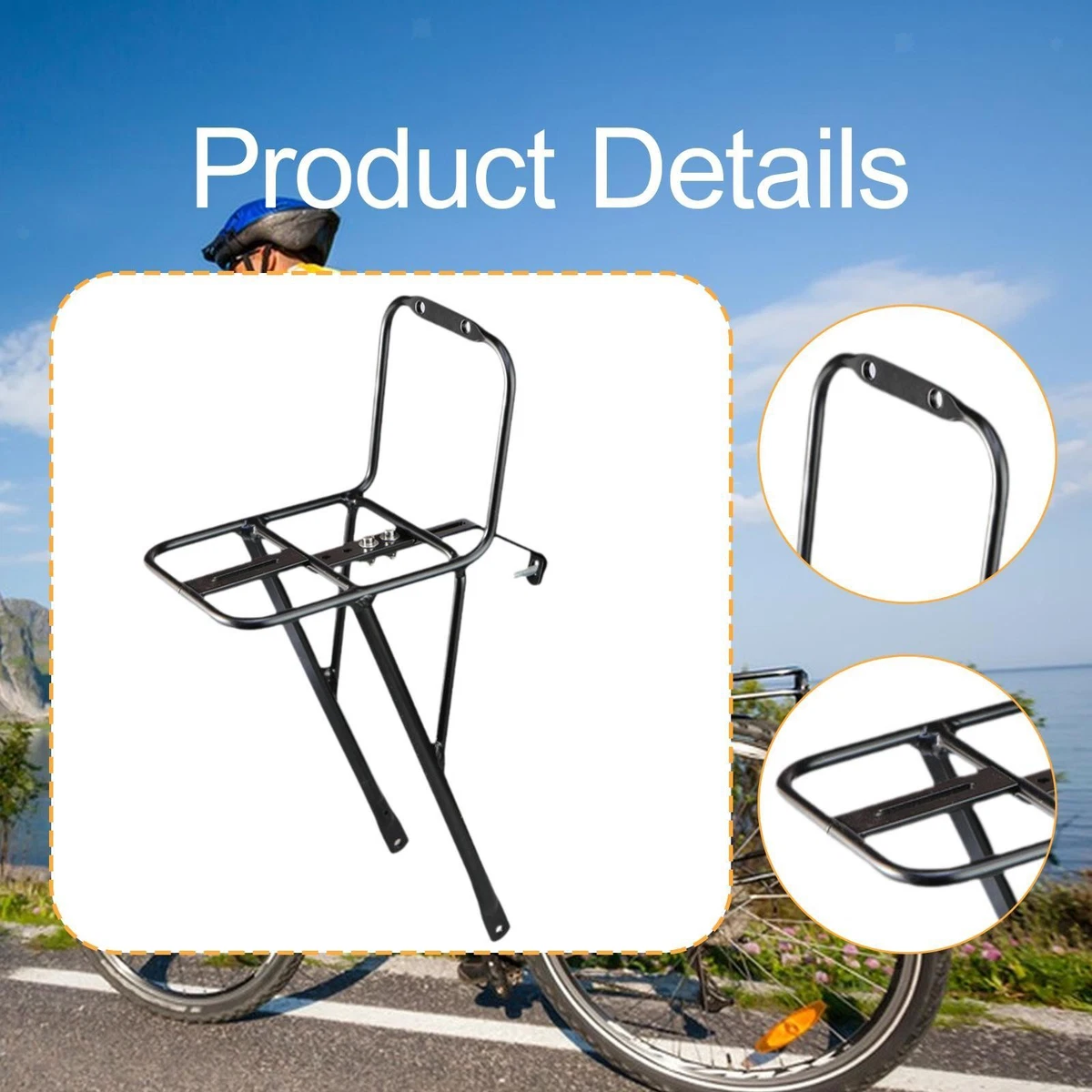 Folding Bike Front Pannier Rack Aluminum Carrier Shelf for Mountain and Folding