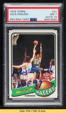 PSA/DNA 1979 Topps Alex English #31 PSA/DNA Authentic Card & Auto HOF READ 5ub