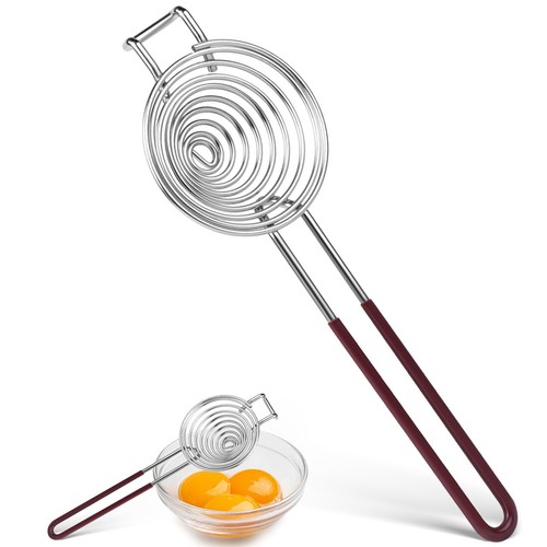 Egg Separator,Stainless Steel Egg Yolk White Separation Tool Long Handle Egg ...