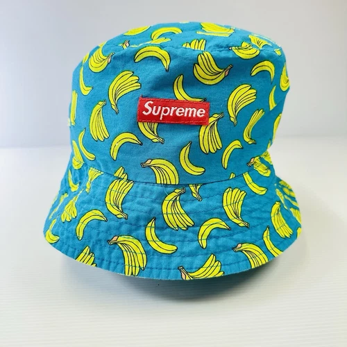 Supreme Banana Mens Womens Unisex Blue Yellow Bucket Hat Small RARE