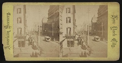 Photo:New York City Broadway Street View 1870s Stereoscopic View