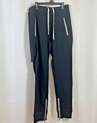 Hudson Let Yourself Go Black Men s Jogger 4 pocket white  zip Pants Size M NWOT