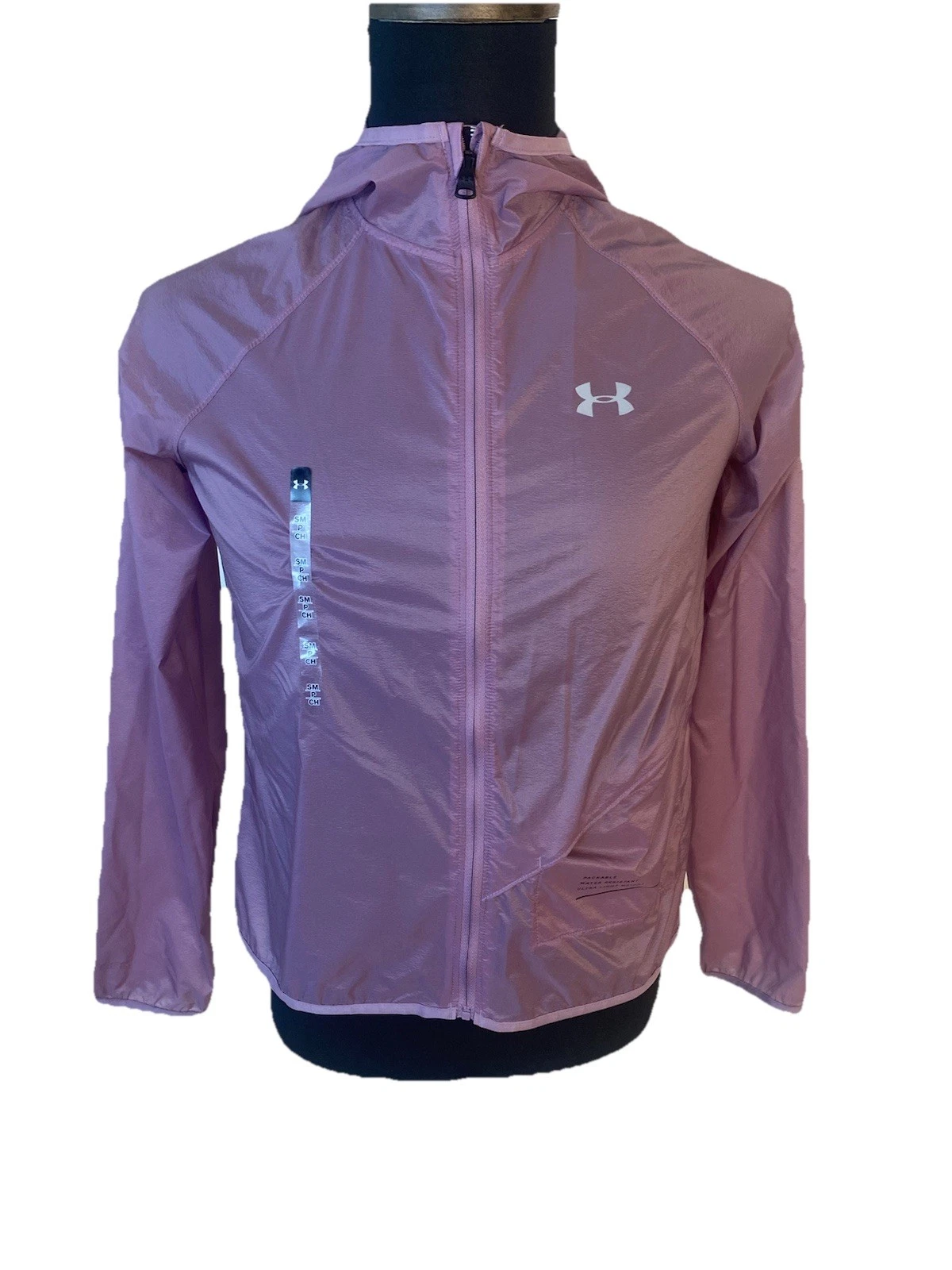 Under Armour Run Qualifier Storm Jacket Women's Small Purple Full Zip Hooded NEW