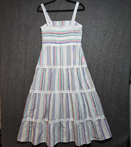 J McLaughlin Cunningham Maxikleid gestreift Leinen Größe 4 Sommer Strand bunt - Bild 10 von 14