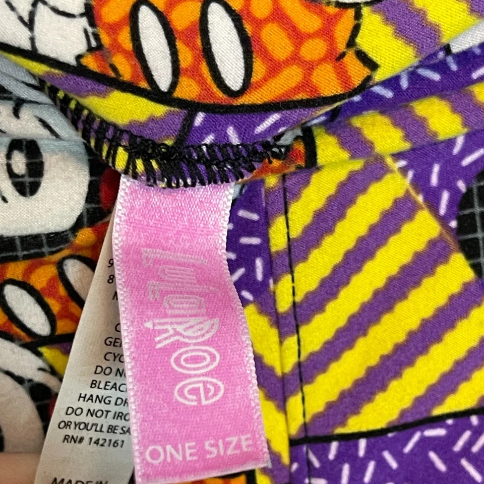 Lularoe Mujeres Mickey Mouse Rayas Geométricas Tirar de Cintura Elástica Leggings OS Foto 4 de 4