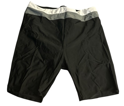 Holipick Women 7" High Waisted Swim Shorts Tummy Control Size XL Black Stripped