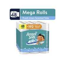 Angel Soft Fresh Linen Scented 2-Ply Toilet Paper, 48 Mega Rolls New