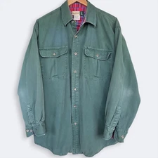 Vintage WearGuard Green Fleece Lined Jacket Shacket Plaid Blanket Work Large L