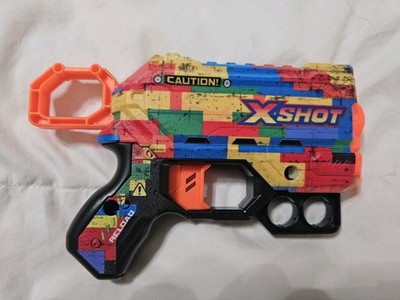 Zuru X-Shot Skins Menace Dart Blaster - Striper Edition Used No Darts Included .