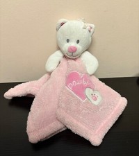 Baby Gear Security Blanket Plush Lovey Bear Pink "Pawfect" Embroidery Fleece