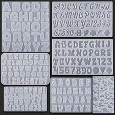 Alphabet Resin Mold DIY Earring Pendant Necklace Charms Keychain Letter Silicone