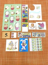VINTAGE VERY RARE EASTER STICKER LOT PETER COTTONTAIL BUNNY DUCK MIX OF BRANDS