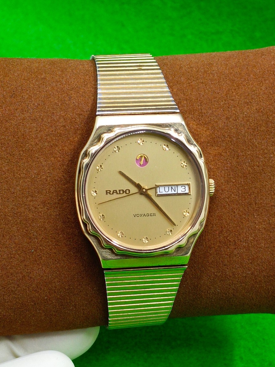 vintage RADO VOYAGER watch Automatic Day Date Indicator gold
