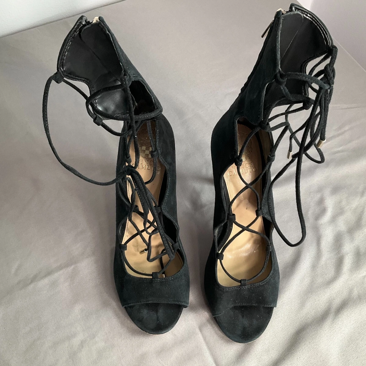 Escarpins Vince Camuto Noirs, Talons Hauts, Pointure 8.5 US - Occasion à Lacets