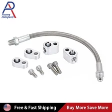 For LS LS1 Throttle Body Bypass Coolant Steam Port Crossover Hose Braided Kit