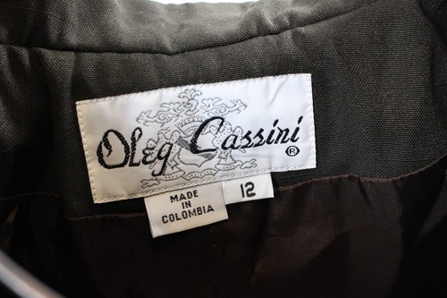 OLEG CASSINI Chic Classic Brown Belted Button Front Blazer Jacket 12 NWT - Picture 5 of 7