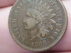 1868 Indian Head Cent Penny- Partial LIBERTY, Fine/VF Details