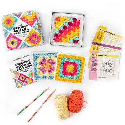 The Granny Square Card Deck 50 Mix & Match Designs, Square Card Deck Crochet UK