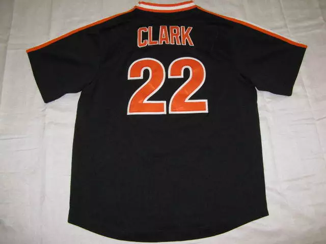 Giants Will Clark Script Fashion Black Cooperstown Collection Jersey