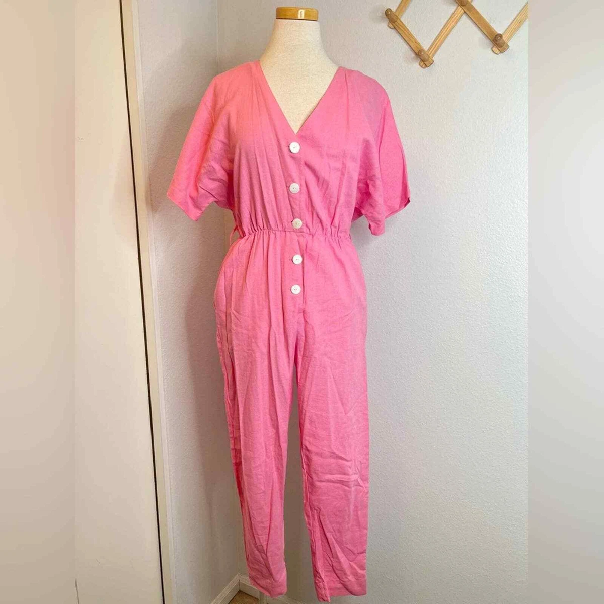 Tired Eyes Short Sleeve Slouchy Jumpsuit (Rose) · NanaMacs