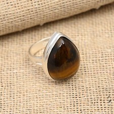 Lavish Tiger's Eye Gemstone Handmade 925 Sterling Silver Ring Jewelry