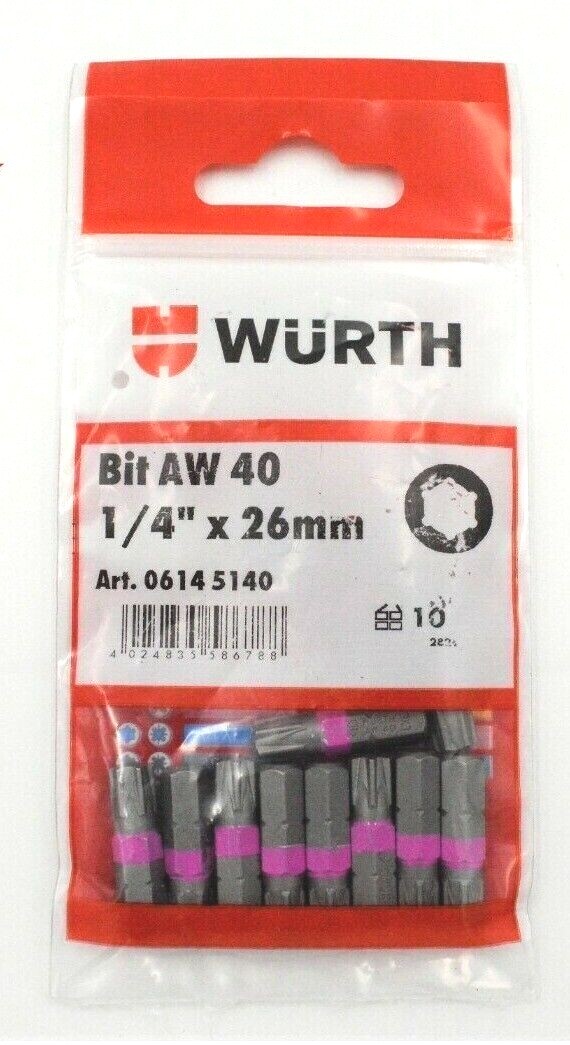 WÜRTH 10 Stück Bit AW 10 - AW 20 - AW 25 - AW 30 - AW 40 OVP Bit für ...