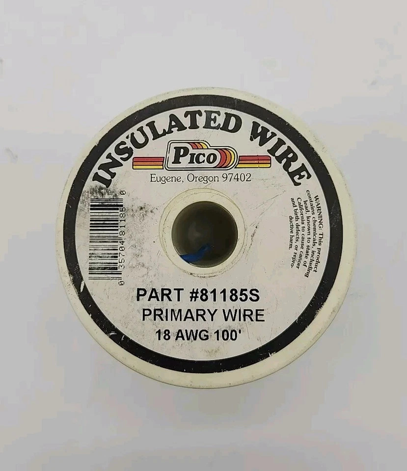 Pico 81185S - 18 Awg Blue Insulated Primary Wire -100' Per Package USA - Image 3 of 3