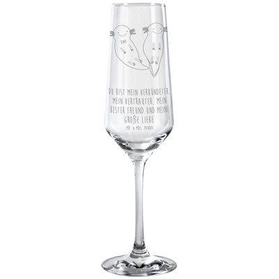 Sektglas Axolotl Freundin - Geschenk Liebe Lurch Spülmaschinenfeste Sektgläser
