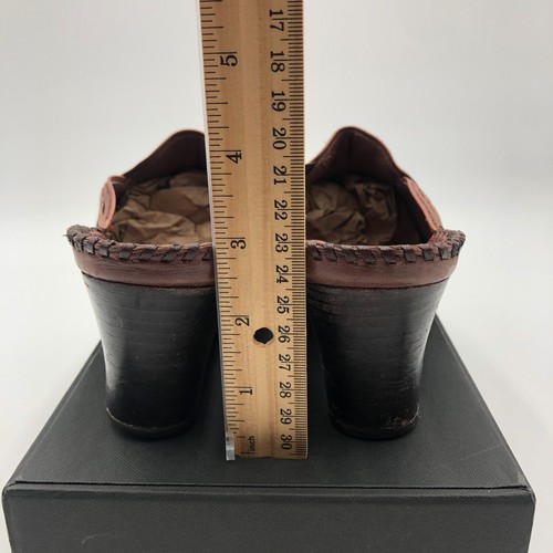 Clarks Artisan Mules Women's 9 M Brown Leather Wedge Heel Decorative Stitching - Bild 13 von 20