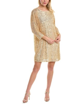 Vince Camuto Sequin Shift Dress - White - Small